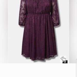Torrid Purple Bishop Sleeve Midi Dress